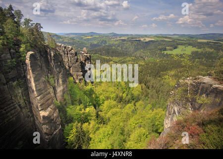 Vista panorama in Svizzera Sassone National Park, Germania Foto Stock