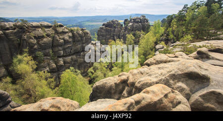 Vista panorama in Svizzera Sassone National Park, Germania Foto Stock