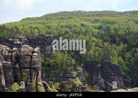 Vista panorama in Svizzera Sassone National Park, Germania Foto Stock