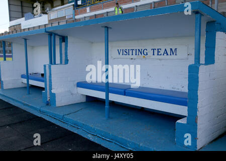 Visita team scavati-out a Brunton Park prima della scommessa del Cielo lega due Play Off, la prima gamba corrispondono a Brunton Park, Carlisle. Foto Stock