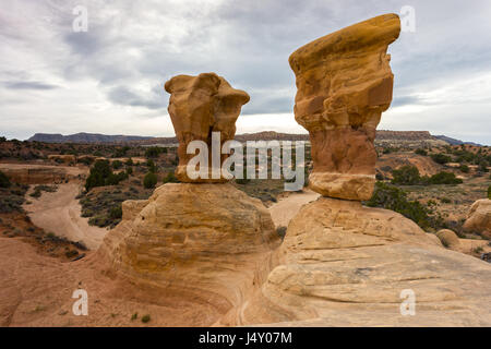 Hoodoo Rock Formations Devils Garden Scenic Desert Landscape Escalante Staircase Utah USA Foto Stock