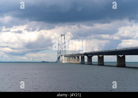 Il grande ponte della cinghia in Danimarca, che collegano la Zelanda con Funen Foto Stock