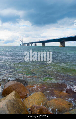 Il grande ponte della cinghia in Danimarca, che collegano la Zelanda con Funen Foto Stock