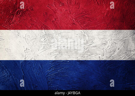 Grunge Nederland bandiera. Nederlands bandiera con texture grunge. Foto Stock