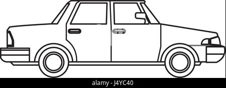 Berlina veicolo trasporto contorno immagine Illustrazione Vettoriale