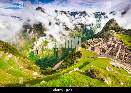 Machu Picchu, Perù - Rovine di Inca Empire City, nella regione di Cusco, posto incredibile del Sud America. Foto Stock