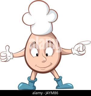 Uovo illustrazione dello chef. Toque illustrazione. Illustrazione Vettoriale