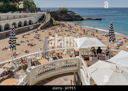 Plage du Port Vieux, spiaggia Porto Vecchio, Biarritz, Francia, Europa Foto Stock