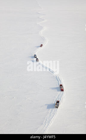 Carrelli in inverno la tundra da sopra Foto Stock