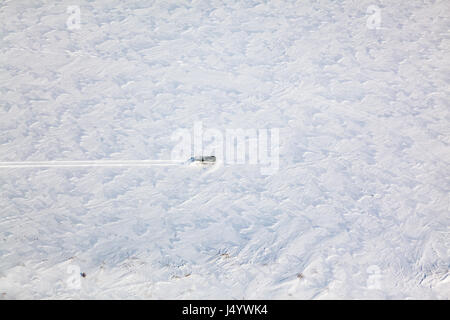 Carrelli in inverno la tundra da sopra Foto Stock