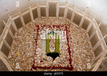 La parte interna del bibi ka maqbara, Aurangabad, Maharashtra, India, Asia Foto Stock