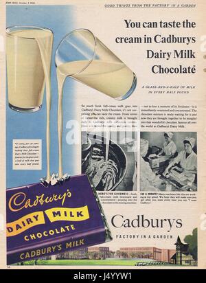 Cadbury cioccolato dell annuncio Vintage Foto Stock