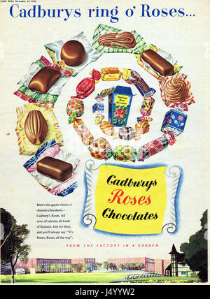 Cadbury's Rose cioccolato annuncio Vintage Foto Stock