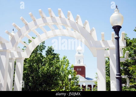 Alabama,Lee County,Opelika,Historic District,Lee County Courthouse 1896,Courthouse Square,lamppost,arco,AL080518017 Foto Stock