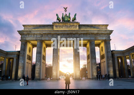 Brandenburger Tor auf Pariser Platz Foto Stock