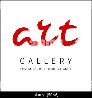 Word art brush lettering. Galleria d'arte poster di copertura Illustrazione Vettoriale