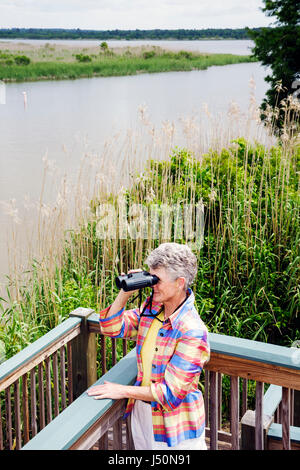 Alabama,Mobile Bay,Spanish Fort,Mobile Tensaw River,5 Rivers Delta Resource Center,centro,natura,educazione,donne donne,anziani senior c Foto Stock