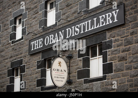 Oban distilleria di whisky, a Oban, Scozia, il 12 maggio 2017. Foto Stock