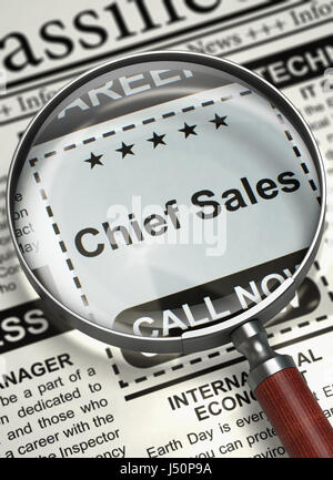 Stiamo assumendo Chief Sales. 3D. Foto Stock