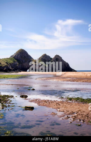 Three Cliffs Bay, Gower Foto Stock