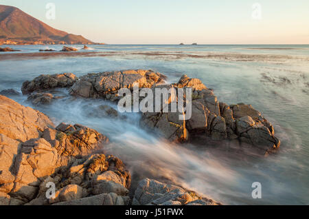 California costa al Garrapata state Park in una serata estiva, Stati Uniti. Foto Stock