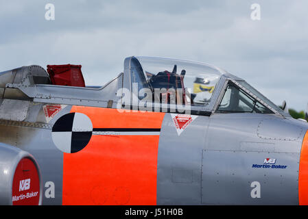 Martin Baker Ejection Seat test Aircraft Meteor T7 WL419 all'Abingdon Air & Country Show all'ex RAF Abingdon Foto Stock