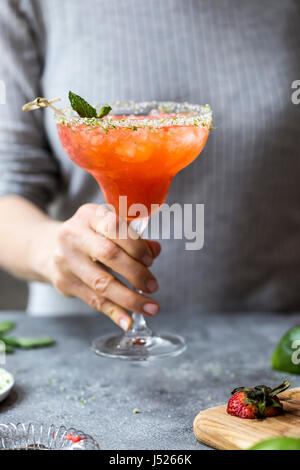 Fragola Champagne Margarita Foto Stock