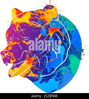 Icona di orso Abstract Illustrazione Vettoriale