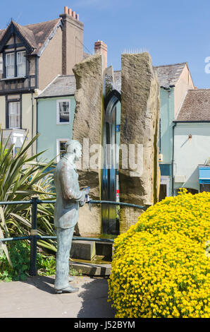 Statua di Sir Edward Elgar in Bellevue isola in Great Malvern, Worcestershire Foto Stock