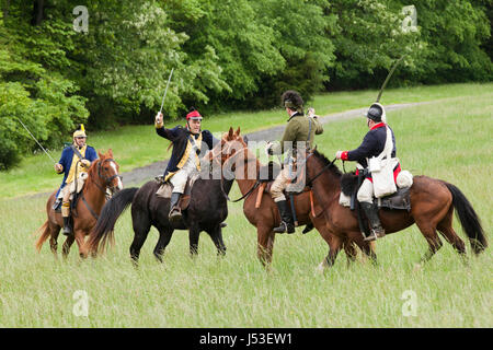 Guerra rivoluzionaria re-enactors a cavallo - USA Foto Stock