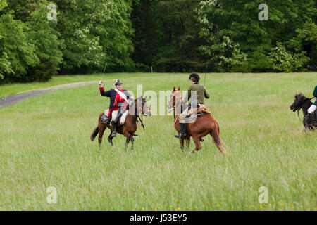 Guerra rivoluzionaria re-enactors a cavallo - USA Foto Stock