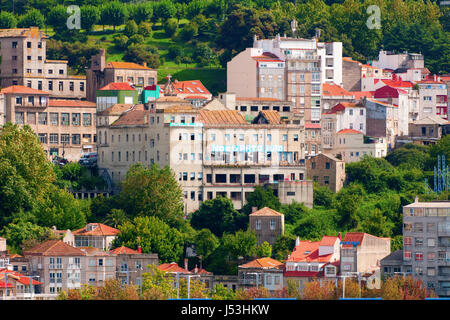 La città di Vigo, nella provincia di Pontevedra, a nord-ovest della Spagna. Capitale della comarca di Vigo e Vigo metropplitan area. Foto Stock