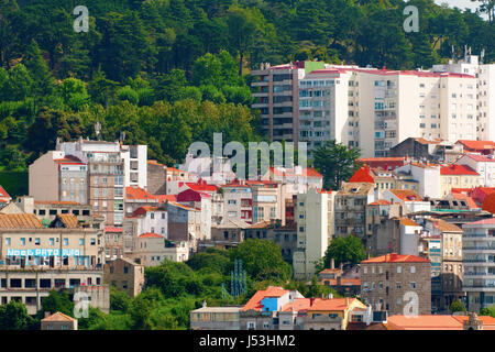 La città di Vigo, nella provincia di Pontevedra, a nord-ovest della Spagna. Capitale della comarca di Vigo e Vigo metropplitan area. Foto Stock