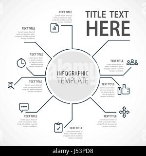 Infografico Business concetto - set di vettore di elementi infografico in design piatto per lo stile di presentazione, opuscoli, sito web. Vettore di set di icone Illustrazione Vettoriale