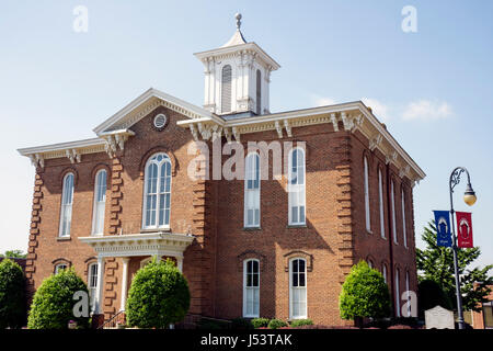 Arkansas Randolph County, Pocahontas, Old Historic Courthouse Square, Randolph County Courthouse costruito nel 1873, vittoriano stile italiano, governo, regione Foto Stock