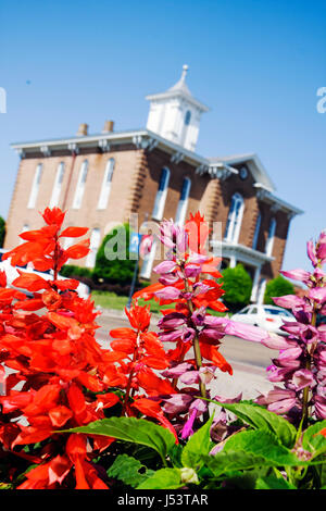 Arkansas Randolph County, Pocahontas, Old Historic Courthouse Square, Randolph County Courthouse costruito nel 1873, vittoriano stile italiano, governo, regione Foto Stock