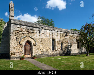 Il lebbroso cappella o Cappella dell'Ospedale di Santa Maria Maddalena fondata 1117 a Ripon North Yorkshire, Inghilterra Foto Stock