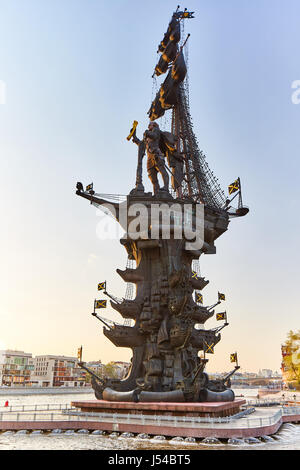 Il fiume di Mosca monumento, Pietro il primo Foto Stock