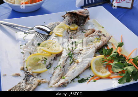 Piatto di frutti di mare fotografato in Paphos, Cipro Foto Stock