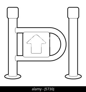 Sistema di recinzione di icona di stile di contorno Illustrazione Vettoriale