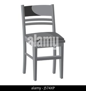 Sedia in legno icona, grigio in stile monocromatico Illustrazione Vettoriale