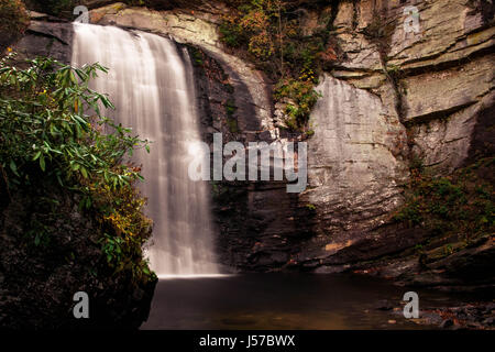 Il Looking Glass Falls - Blue Ridge Parkway - Asheville, Carolina del Nord Foto Stock