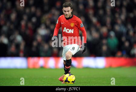 JUAN MATA MANCHESTER UNITED FC MANCHESTER UNITED FC OLD TRAFFORD Manchester Inghilterra 28 Gennaio 2014 Foto Stock