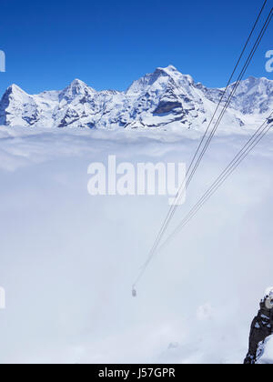 La Svizzera vista dal Piz Gloria alla sommità del Schilthorn Foto Stock