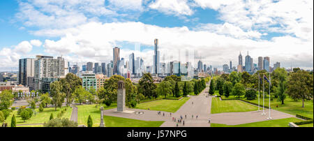 Melbourne, Australia - 18 Febbraio 2016: la vista dal Santuario di ricordo verso Melbourne. Melbourne, Australia Foto Stock