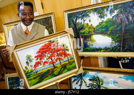 Florida, Mt. Mount Dora,Donnelly Park,Florida Highwaymen Art Show,artista,James Gibson,Black Black Blacks African Africans etnico minoranza,adulti uomo me Foto Stock