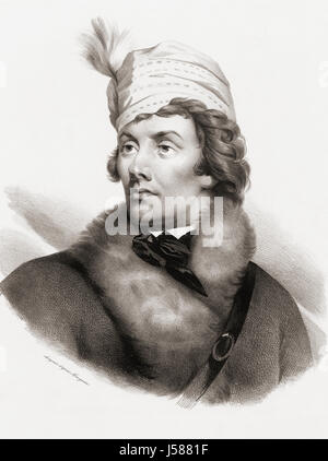 Tadeusz Kościuszko, 1746 - 1817. Polish-Lithuanian ingegnere militare. Un eroe nazionale della Polonia. Foto Stock