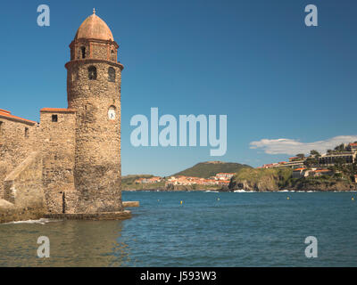 Visualizza f Collioure, Cote de Cantabia, Francia Foto Stock