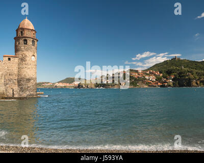 Visualizza f Collioure, Cote de Cantabia, Francia Foto Stock