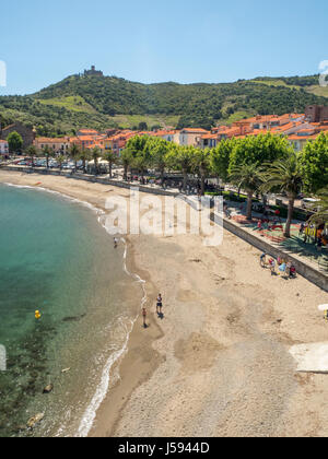 Visualizza f Collioure, Cote de Cantabia, Francia Foto Stock